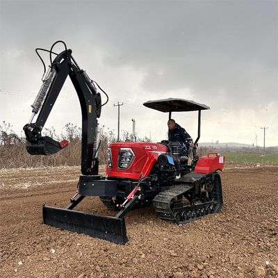 تراکتور کمپیکت 100hp تراکتور کاوشگر تراکتور هیدرولیک مزرعه کمپیکت با بارگیری / حفاری جلو