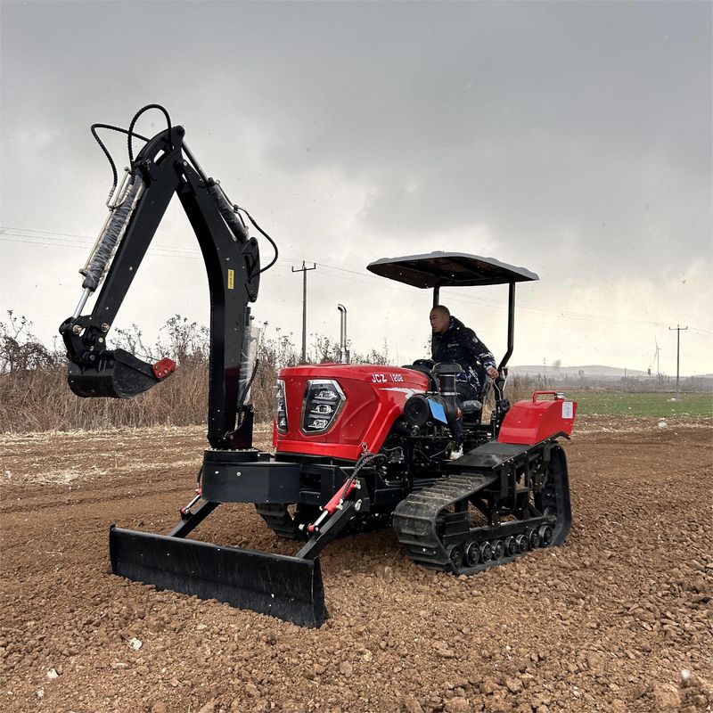 تراکتور کمپیکت 100hp تراکتور کاوشگر تراکتور هیدرولیک مزرعه کمپیکت با بارگیری / حفاری جلو