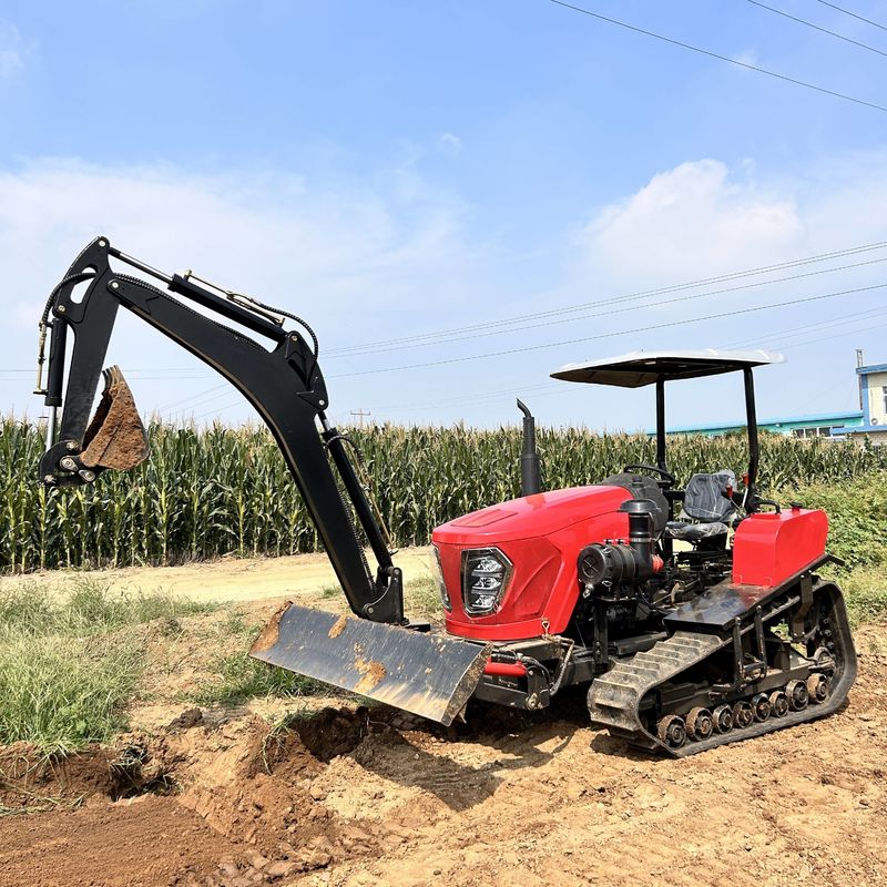 80HP ماشین آلات کشاورزی تجهیزات مزرعه پرورش دهنده چرخنده تلر کشاورزی مینی کرولر تراکتور